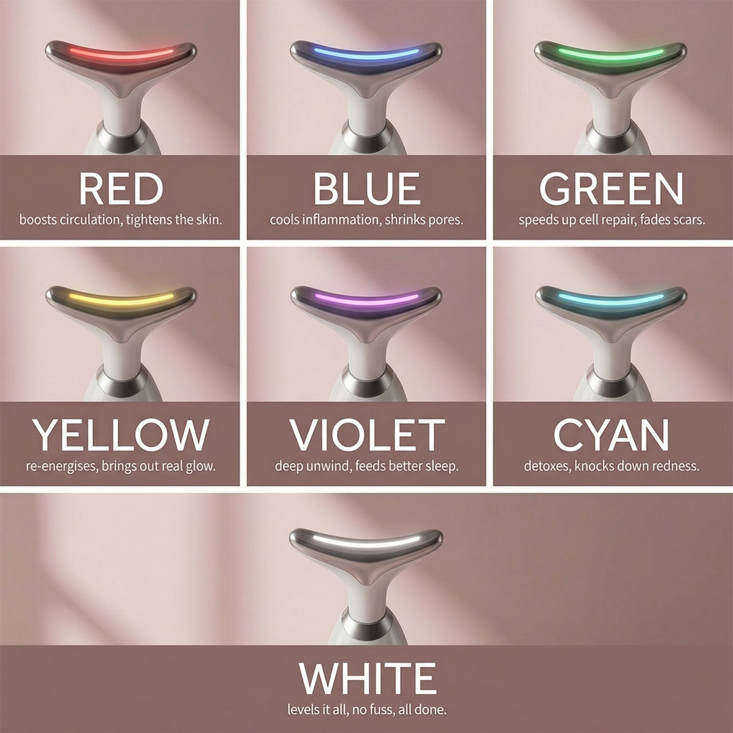 Luminasculpt Facial LED Massager – Lift & Glow in Seven Colours.